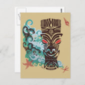 Wellen von TIki Postkarte (Vorne/Hinten)