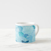 Wellen, Wale, kindische blaue Textur Espressotasse (Vorderseite Rechts)