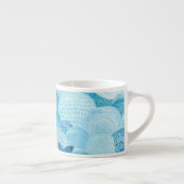 Wellen, Wale, kindische blaue Textur Espressotasse (Rechts)
