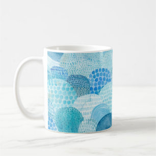 Wellen, Wale, kindische blaue Textur Kaffeetasse