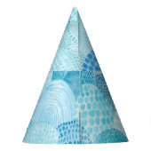 Wellen, Wale, kindische blaue Textur Partyhütchen (Rückseite)