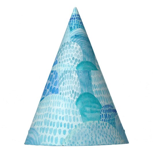 Wellen, Wale, kindische blaue Textur Partyhütchen (Vorderseite)