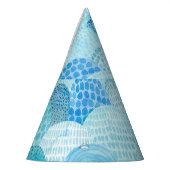 Wellen, Wale, kindische blaue Textur Partyhütchen (Links)