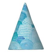 Wellen, Wale, kindische blaue Textur Partyhütchen (Rechts)