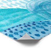 Wellen, Wale, kindische blaue Textur Poster (Ecke)