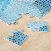 Wellen, Wale, kindische blaue Textur Puzzle (Seite)