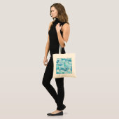 Wellen, Wale, kindische blaue Textur Tragetasche (Vorderseite (Model))