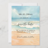 Wellen Wasser gefärbte Hochzeit speichern das Datu Save The Date (Vorderseite)