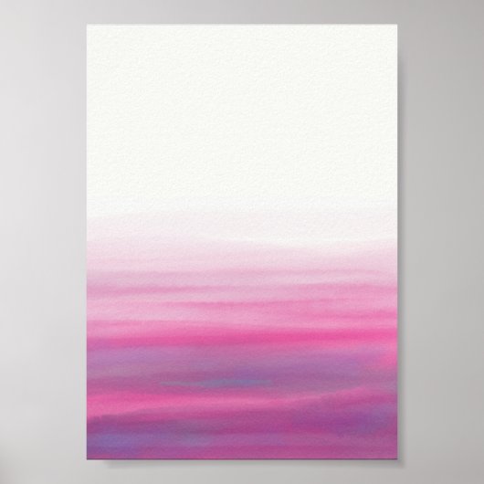 Wellen Wasserfarbrosa Lila Poster (Vorne)