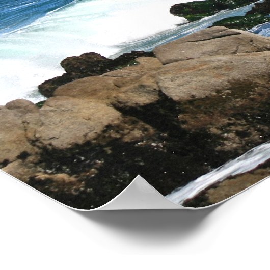 Wellenabsturz, Pazifikküste Foto (1 von 2) Poster (Ecke)