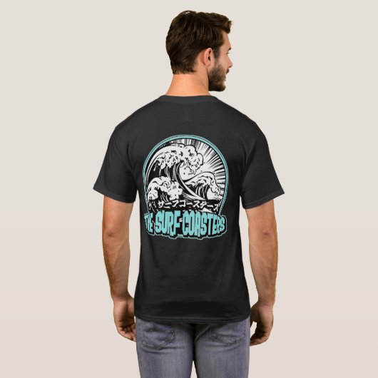 Wellenachterbahnen T-Shirt (Schwarz voll)