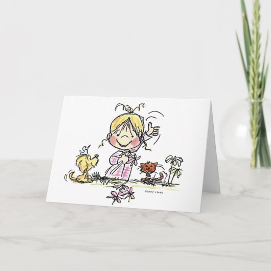 Wellenartig bewegen des Mädchen-FL-001 Karte (Vorderseite)