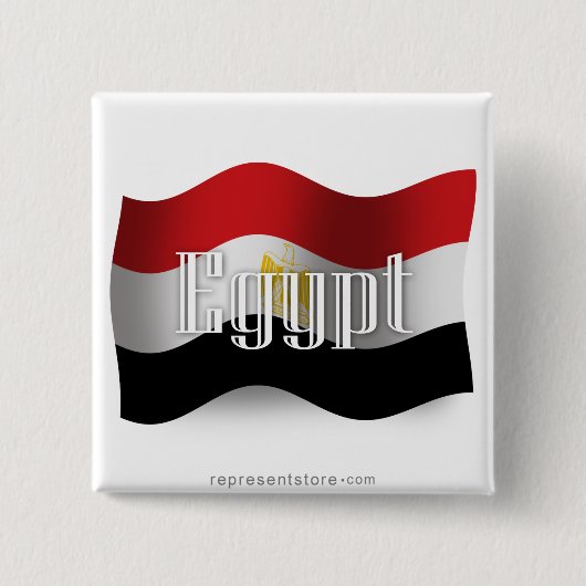 Wellenartig bewegende Flagge Ägyptens Button (Vorderseite)