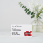 Wellenartig bewegende Flagge Albaniens Visitenkarte (Stehend Vorderseite)