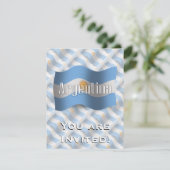 Wellenartig bewegende Flagge Argentiniens Einladung (Stehend Vorderseite)