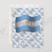 Wellenartig bewegende Flagge Argentiniens Einladung (Vorne/Hinten)