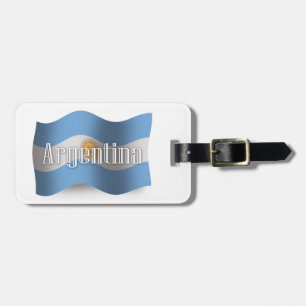 Wellenartig bewegende Flagge Argentiniens Gepäckanhänger