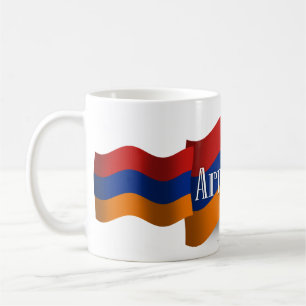 Wellenartig bewegende Flagge Armeniens Kaffeetasse