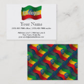 Wellenartig bewegende Flagge Äthiopiens Visitenkarte (Vorne/Hinten)