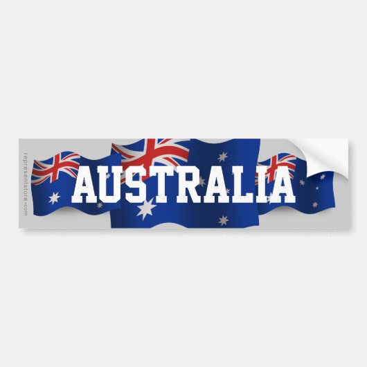 Wellenartig bewegende Flagge Australiens Autoaufkleber (Vorne)