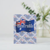 Wellenartig bewegende Flagge Australiens Einladung (Stehend Vorderseite)