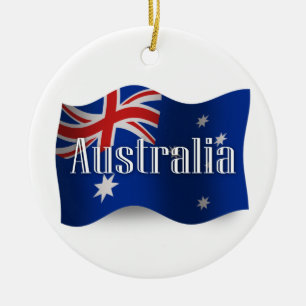 Wellenartig bewegende Flagge Australiens Keramikornament