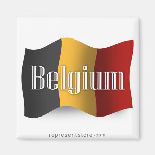Wellenartig bewegende Flagge Belgiens Magnet