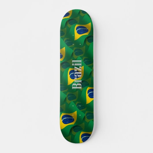 Wellenartig bewegende Flagge Brasiliens Skateboard (Vorne)