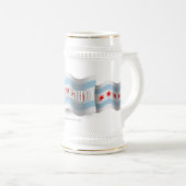 Wellenartig bewegende Flagge Chicagos Bierglas (VorderseiteRechts)