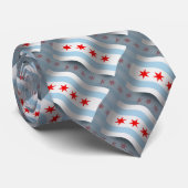 Wellenartig bewegende Flagge Chicagos Krawatte (Gerollt)