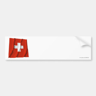 Wellenartig bewegende Flagge der Schweiz Autoaufkleber