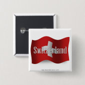 Wellenartig bewegende Flagge der Schweiz Button (Vorne & Hinten)