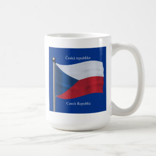 Wellenartig bewegende Flagge der Tschechischen Kaffeetasse