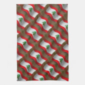 Wellenartig bewegende Flagge des Libanons Küchentuch (Vertikal)