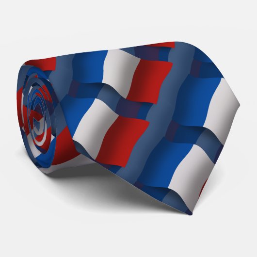 Wellenartig bewegende Flagge Frankreichs Krawatte (Gerollt)
