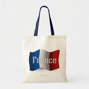 Wellenartig bewegende Flagge Frankreichs Tragetasche