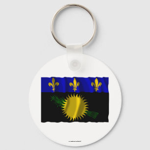 Wellenartig bewegende Flagge Guadeloupes Schlüsselanhänger