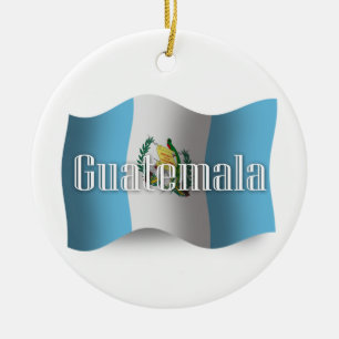 Wellenartig bewegende Flagge Guatemalas Keramikornament