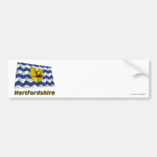Wellenartig bewegende Flagge Hertfordshires mit Autoaufkleber