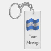 Wellenartig bewegende Flagge Hondurass Schlüsselanhänger (Vorderseite links)