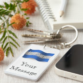 Wellenartig bewegende Flagge Hondurass Schlüsselanhänger (Vorderseite rechts)