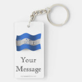 Wellenartig bewegende Flagge Hondurass Schlüsselanhänger (Rückseite)