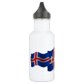 Wellenartig bewegende Flagge Islands Edelstahlflasche (Links)