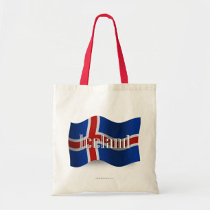 Wellenartig bewegende Flagge Islands Tragetasche