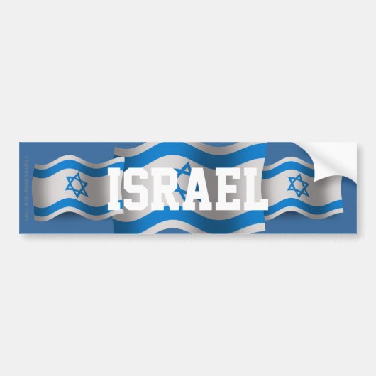 Wellenartig bewegende Flagge Israels Autoaufkleber (Vorne)