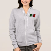 Wellenartig bewegende Flagge Italiens Hoodie (Vorderseite)
