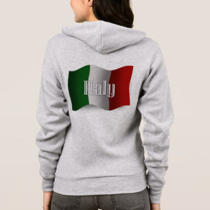 Wellenartig bewegende Flagge Italiens Hoodie