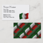 Wellenartig bewegende Flagge Italiens Visitenkarte (Vorne/Hinten)