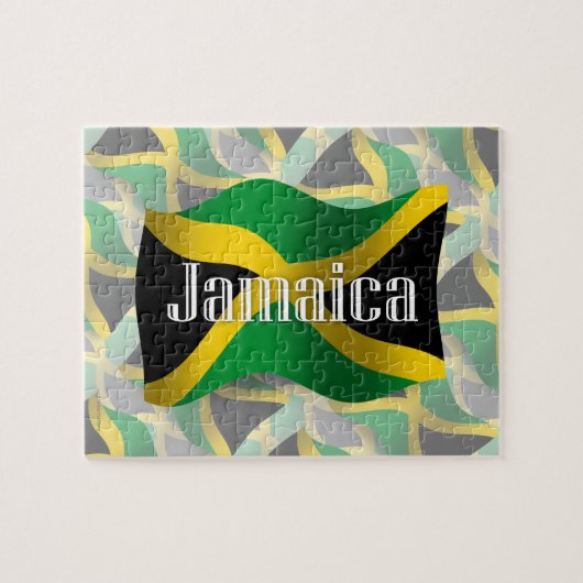 Wellenartig bewegende Flagge Jamaikas Puzzle (Horizontal)