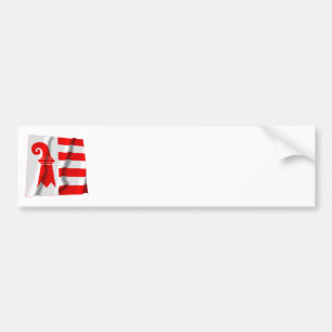 Wellenartig bewegende Flagge Juras Autoaufkleber